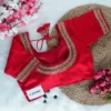 Mridula-red-blouse-flower-work-back
