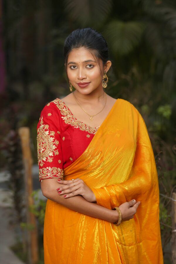 New design bridal heavywork soft silk front hook free size front