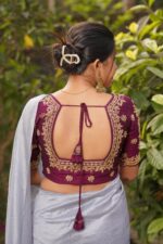 Silk handwork squre neck back free size