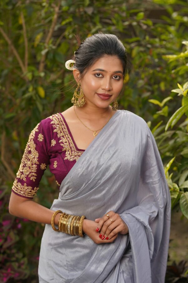 Silk handwork squre neck front free size