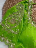 carry handwork bridal blouse3 Neon